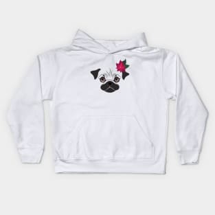 Pug, cute dog Kids Hoodie